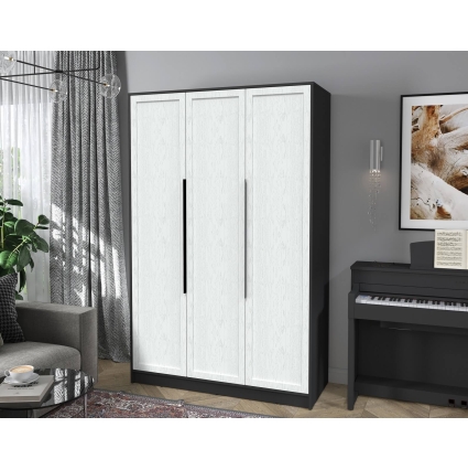 Шкаф распашной Тренд КТ-Ш3 (Антрацит ЛДСП/ Дуб полярный ЛМДФ) Ш1360 В2128 Г547